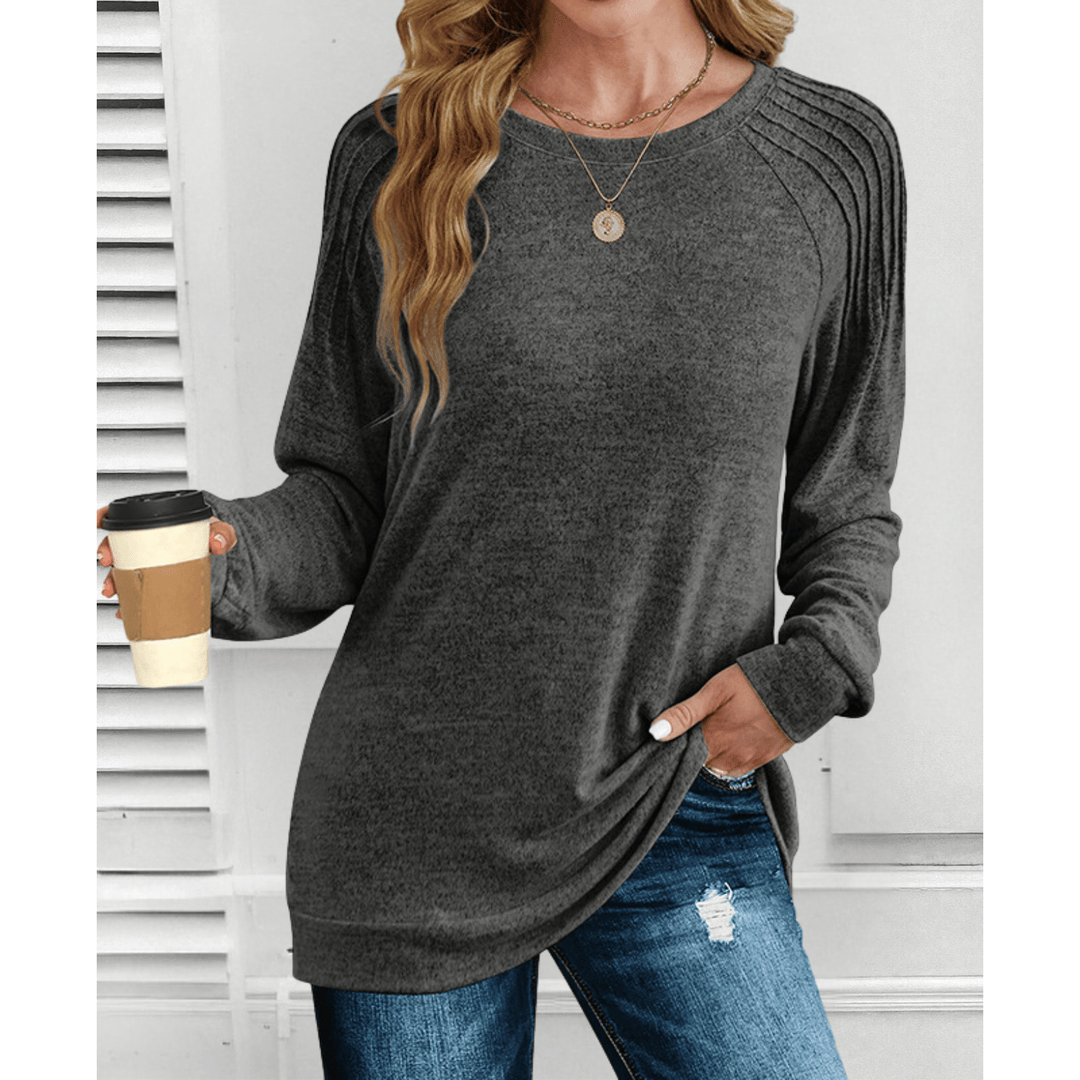 Anika | Ribbed Shoulder Long-Sleeve