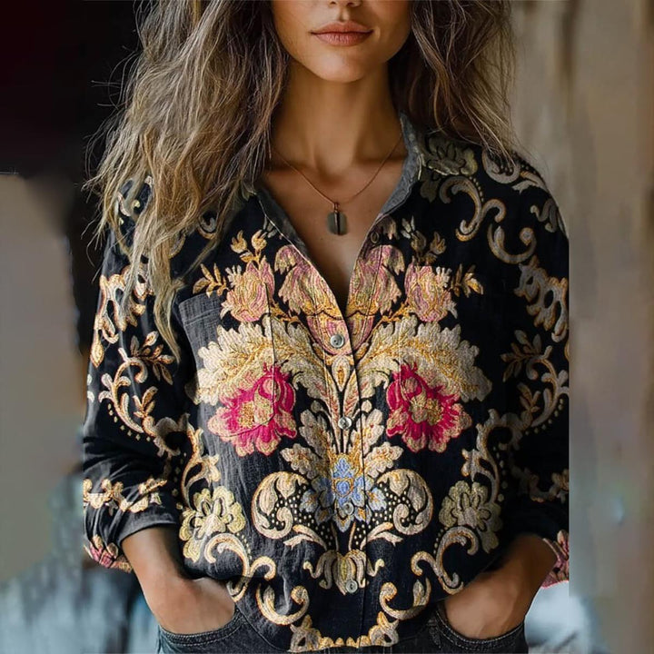 Stephanie | Collared Floral Shirt