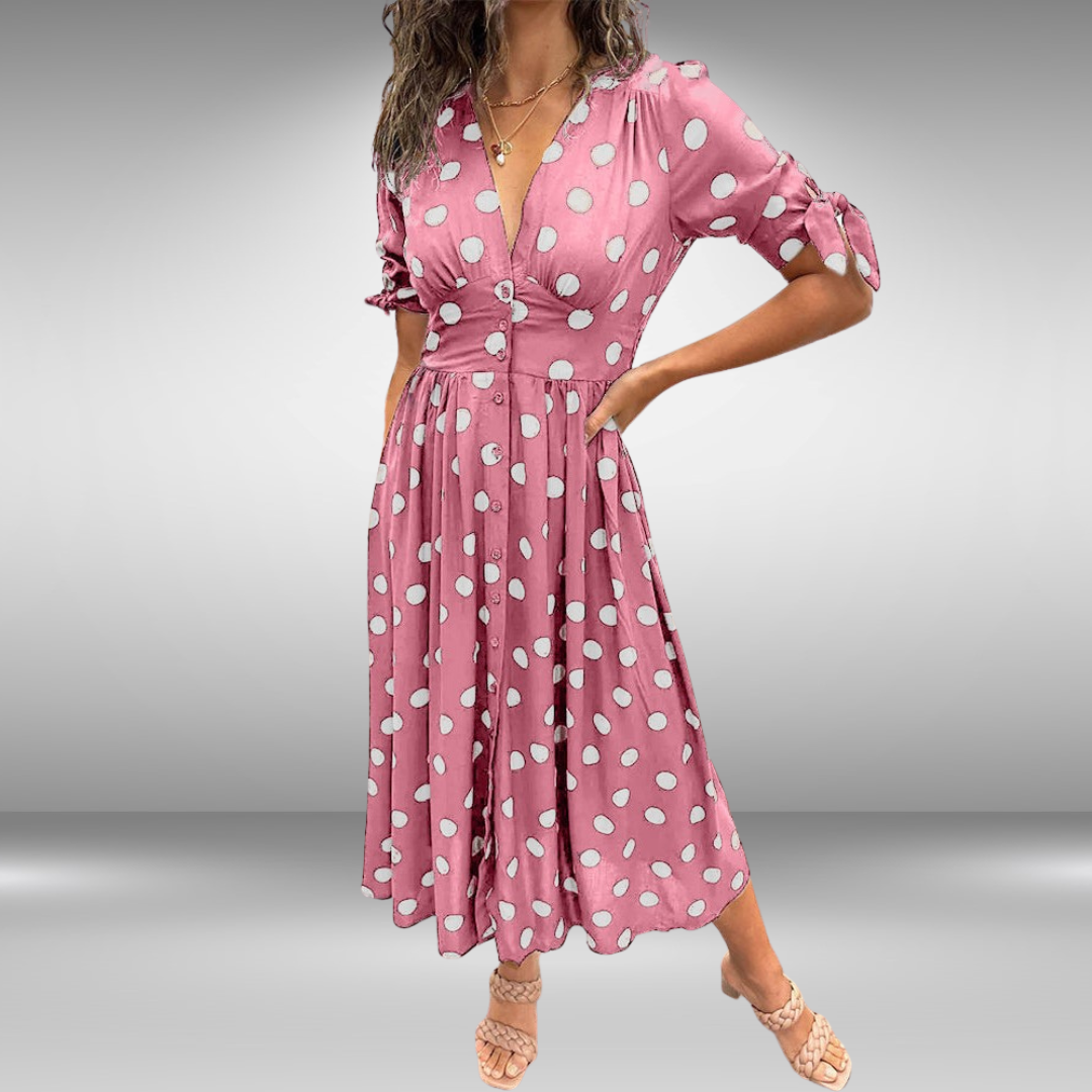 Monique | Elegant Polka Dot Dress