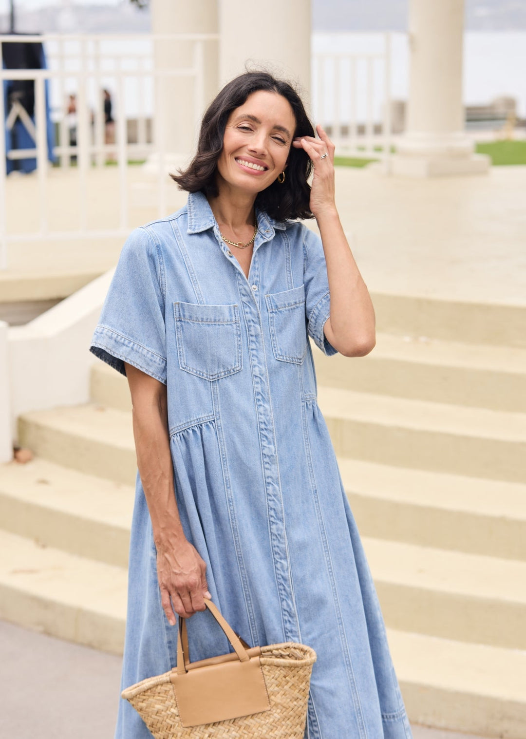 Viella | Breezy Blue Shirtdress