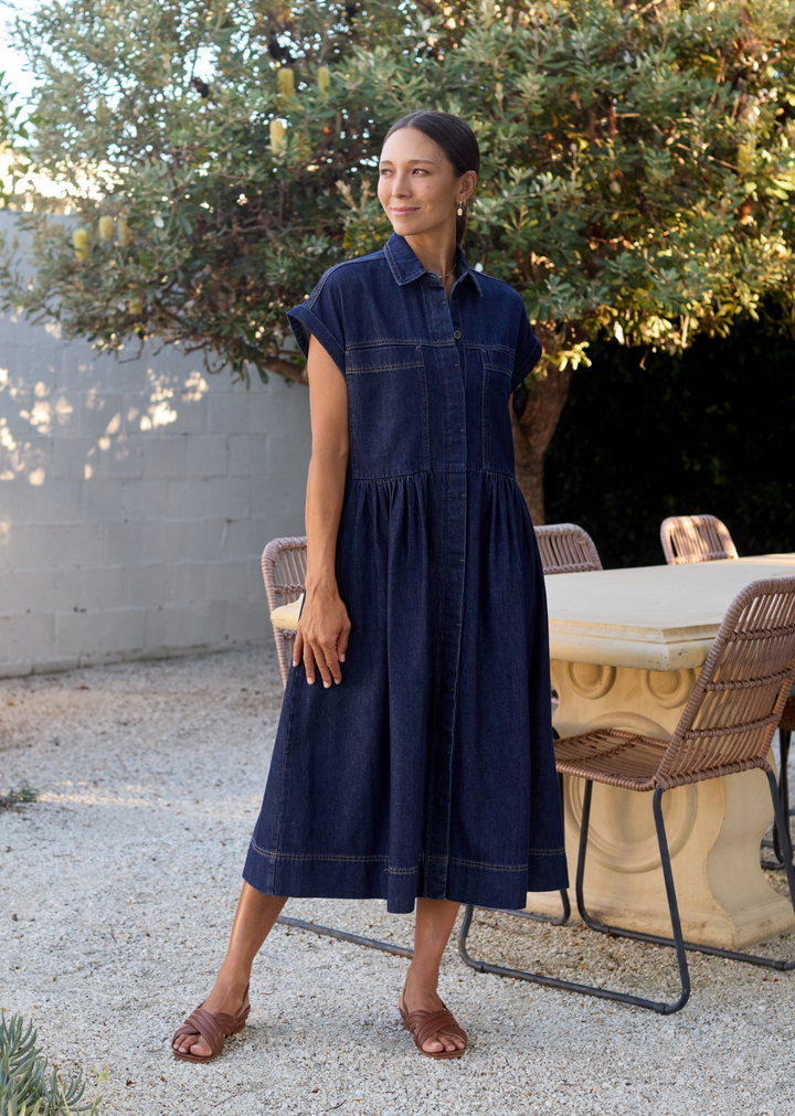 Annia | Deep Indigo Midi Dress