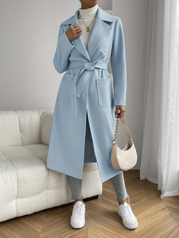 Polly | Elegant Belted Long Coat