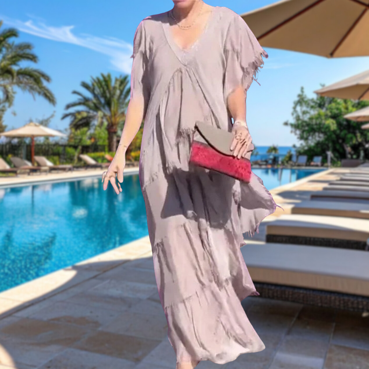 Maine | Ruffled V-Neck Maxi