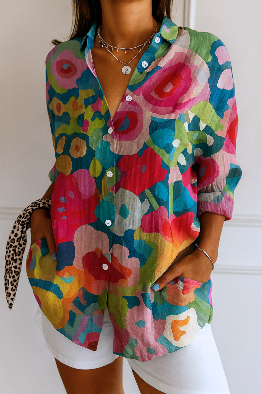 Astra  | Colourful Pattern Blouse