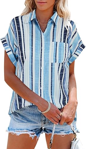 Magdalene | Striped V-Neck Blouse