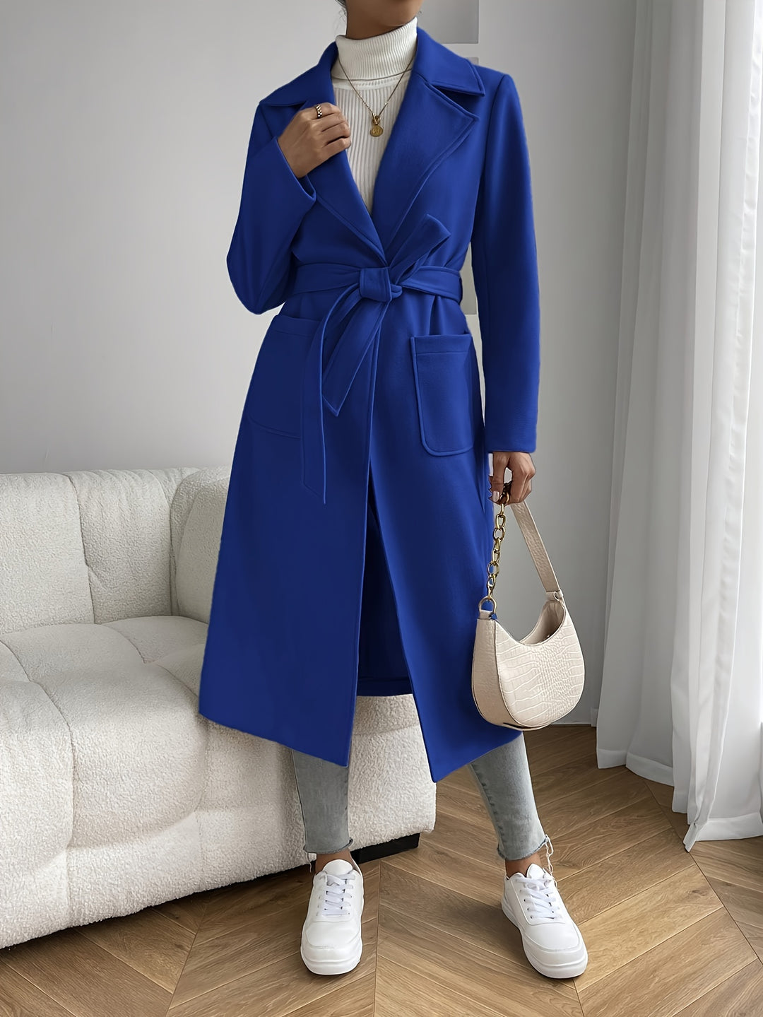 Polly | Elegant Belted Long Coat