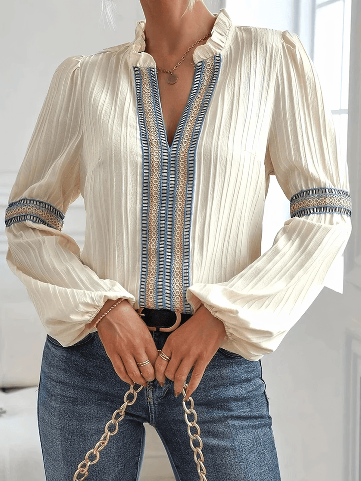 Pohima | Graceful V-Neck Blouse
