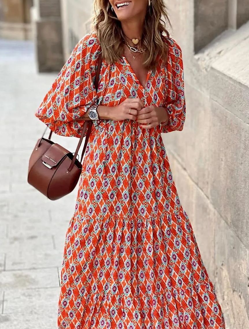Vanessa | Boho Puff Maxi Dress